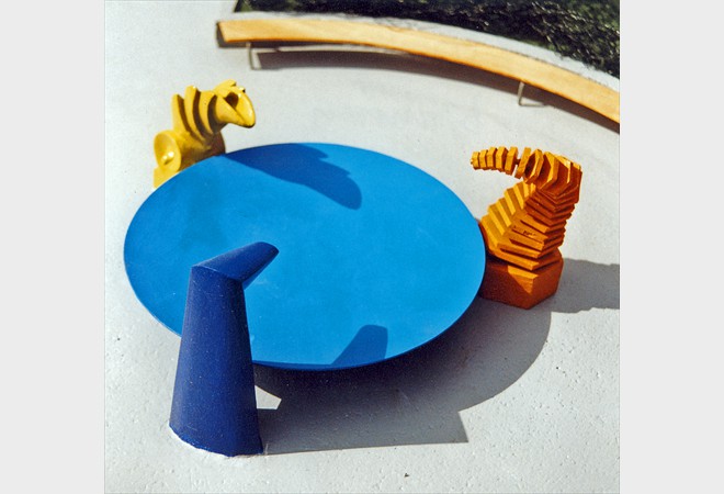 Detail 'Trialog', Brunnen Wettbewerbsarbeit für Mueßer Holz Schwerin, 2000